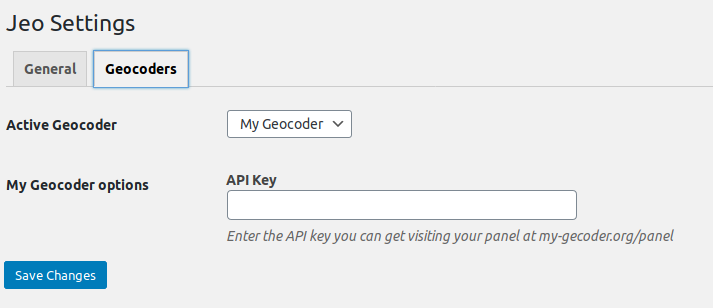 Geocoder Settings